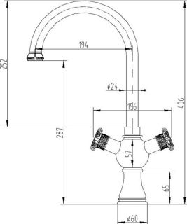 Смеситель для кухни ZORG Antic  A 2004K-SL